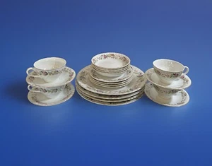 CREATIVE FINE CHINA -Regency Rose #2345- (4) 5-piece Place Settings. VGC - Picture 1 of 20
