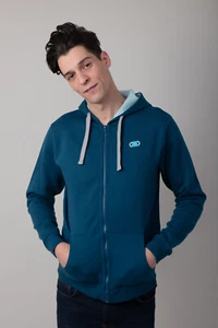 Melting Footprint Organic Cotton Element Hoody Ocean Deep - Picture 1 of 4