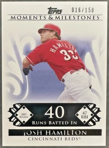 Topps Moments and Milestones Josh Hamilton 2008/150 carreras bateadas en 117 - Imagen 1 de 2