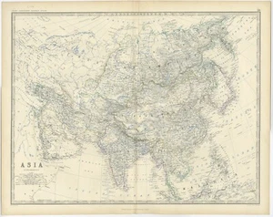 Mapa antiguo original de Asia, continente - Imagen 1 de 1
