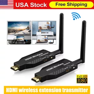 Wireless HDMI Extender Video Transmitter Receiver Screen Mirroring PC To TV100m - Picture 1 of 10