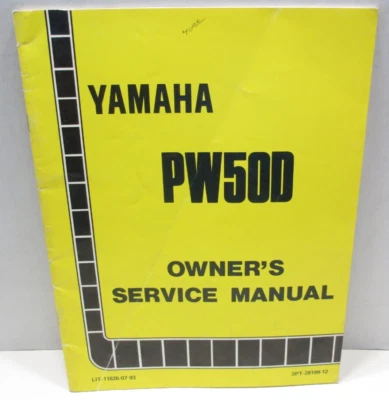 Yamaha PW 50 1992 92 OEM manual de servicio del propietario LIT-11626-07-93/3PT-28199-12 Foto 1 de 4