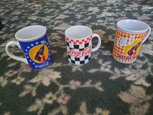 3 Coca Cola mugs Cups Coke  - Picture 1 of 1