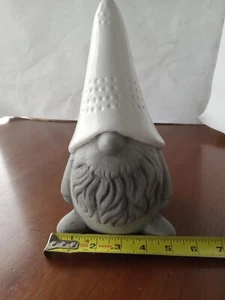 Cute Ceramic Gnome Gray 9”  Figurine - Picture 1 of 6