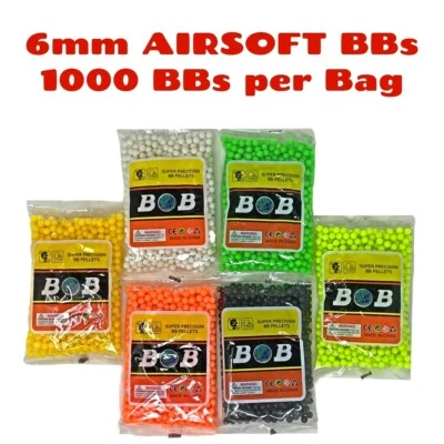 1000 Airsoft BB Gun Rifle Bullets 0.12 Gram 6 mm BB's Pellets Ammo - Image 1 of 4