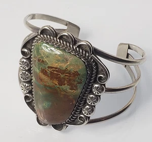 Pulsera Nativa Americana NA Talla 6 .925 Grande Turquesa Helen Harrison Navajo De Colección - Imagen 1 de 14