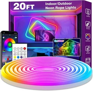 AILBTON 6m RGB Flexible LED Tira de Neón Cuerda Luces con Aplicación y Control Remoto - Imagen 1 de 7
