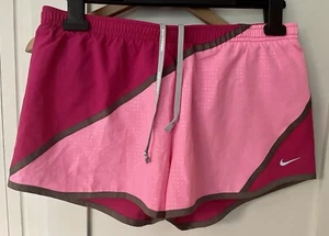 Womens Nike Shorts Dri Fit Size Small Pink Drawstring Waist Training Zip Pocket - Picture 1 of 9