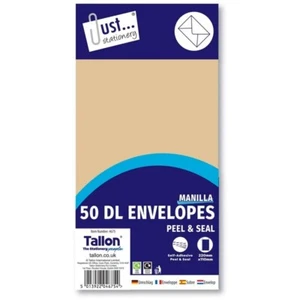 50 x DL Manilla Envelopes Self Adhesive Peal & Seal 80gsm Pocket - 110mm x 220mm - Picture 1 of 6