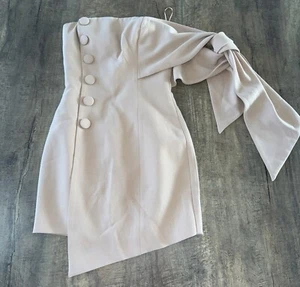 Misha Collection Women’s Cocktail Graduation Dress Size US 2 UK 6 Beige - Picture 1 of 4