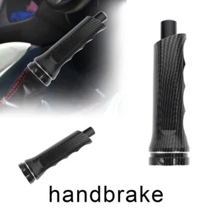 1Pcs Carbon Fiber Aluminum Car Handle Hand Brake Sleeve Universal Fitment Cover - Foto 1 di 8