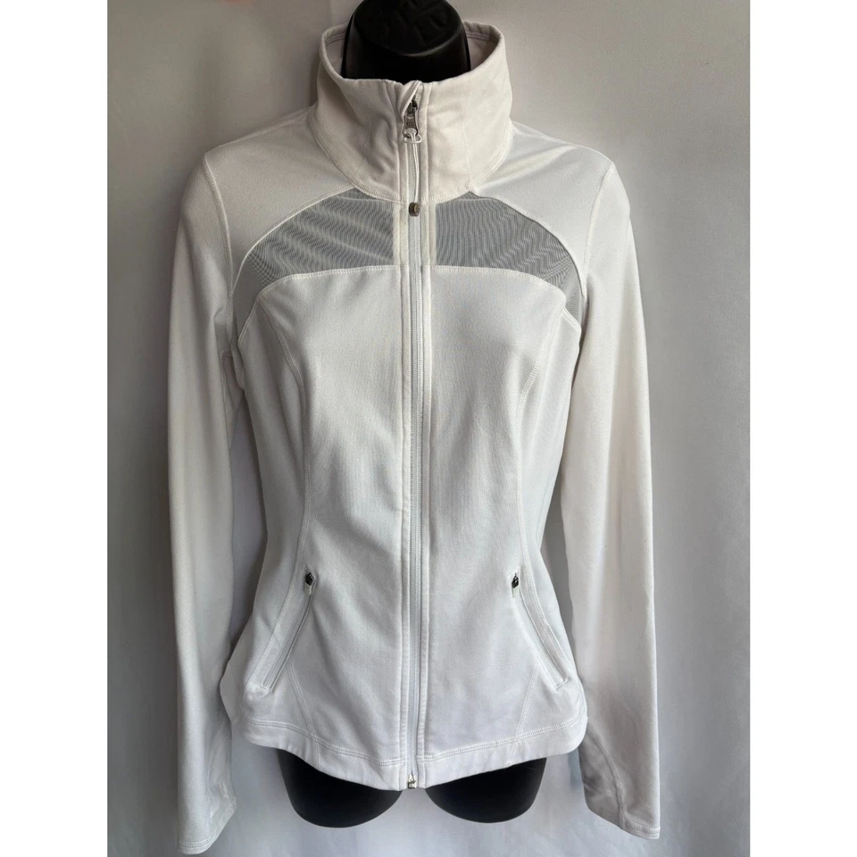 Chaqueta Zella Blanca Entrenamiento Cremallera Completa Talla S Ventilada Yoga Pilates Entrenamiento Foto 1 de 4