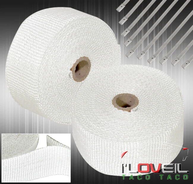 10M Air Intake Induction Thermal Cooling Heat Wrap Protection + Zip Ties White - Image 1 of 3