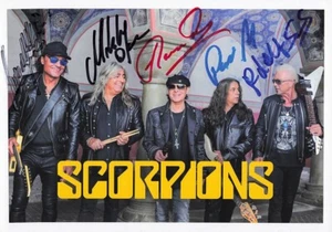 The SCORPIONS UH AUTOGRAPHED SIGNED Card 8x5" original handwritten signed GF153 - Picture 1 of 1