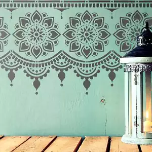 Plantilla de borde Myah - Muebles de piso boho indio plantilla de pato mareado - Imagen 1 de 4