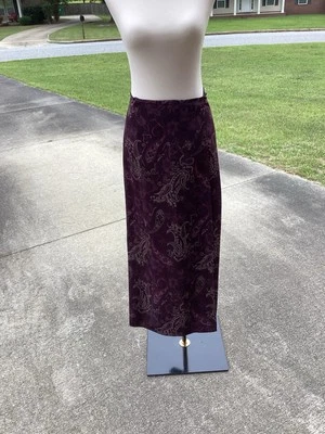 Womens Heart Soul Maroon Floral & Paisley Maxi Button Wrap Skirt Size M - Image 1 of 4