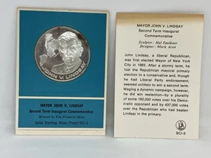 1970 Franklin Mint Mayor John V. Lindsay 2nd Term Sterling Silver Proof - Bild 1 von 11