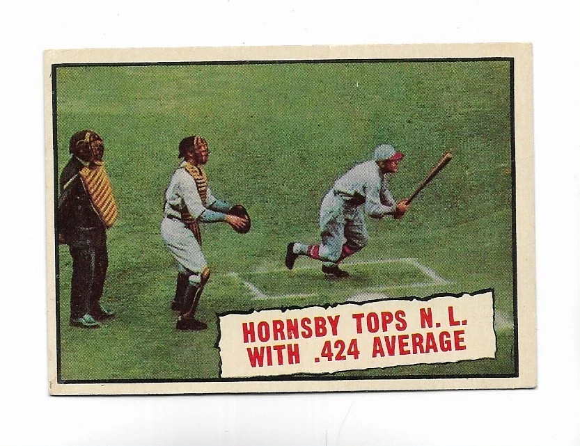 1961 Topps: #404 'Hornsby Tops NL con promedio de 0,424' Foto 1 de 1