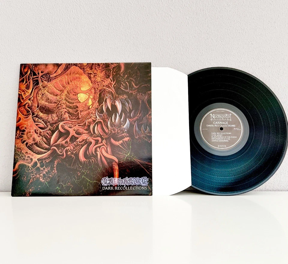 ✅ CARNAGE • Dark Recollections • 1990 VINYL/LP (UK Necrosis Rec. NECRO 3)Earache - Bild 1 von 4