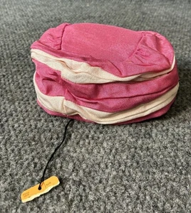 Sombrero vintage para damas/mujeres sin marca años 50 rosa blanco MCM con volantes - Imagen 1 de 7