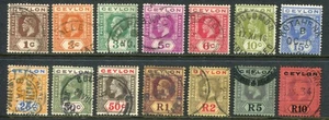 Ceilán 1912-25 MCA Juego Completo 1c-10r x18 SG 301-318 Usado (cat. £150) 'A' - Imagen 1 de 3