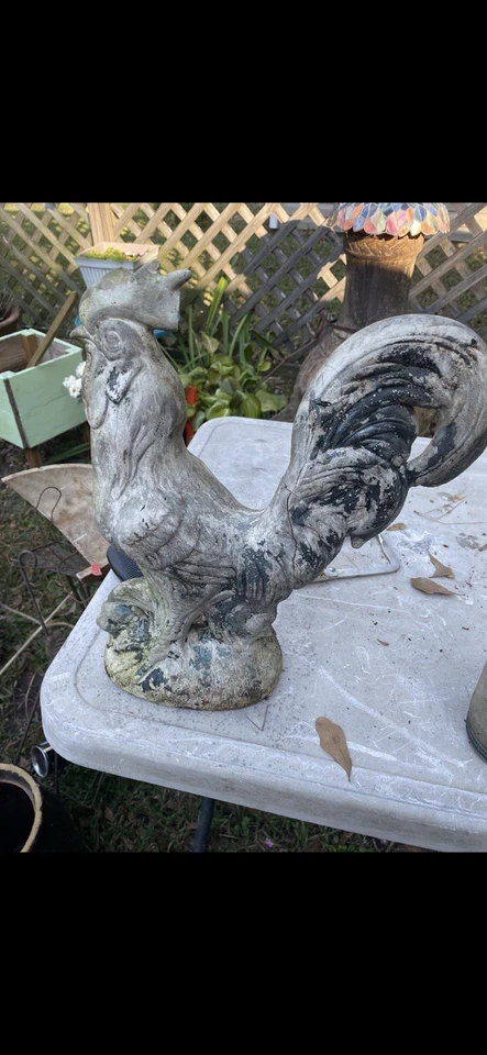 Concrete Pebble Decorative Rooster Approx 10" Tall - Image 1 of 1