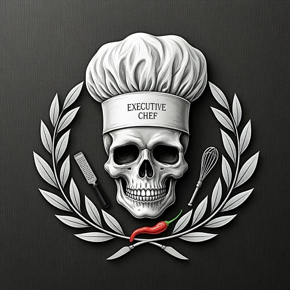 Camisa de Chef Ejecutivo / Estrella de Rock Culinaria / Logo Foto 1 de 4