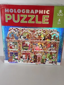 Puzzle olografico casa pan di zenzero 100 pezzi età 5+ 12"x16" Natale - Foto 1 di 14