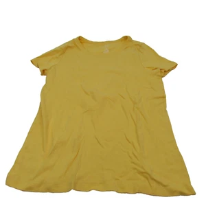 St Johns Bay Womens Top 100% Cotton Essential Tee Tellow Med - Picture 1 of 6