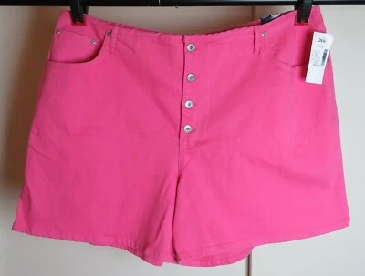 Pantalones Cortos de Jean Para Mujer L.A. Azul Rosa Elastizados 28W - Nuevos con Etiquetas Foto 1 de 4