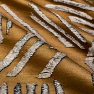 1.75 yds S Harris / Fabricut Moa 02 Copper Modern Geometric Upholstery Fabric - Picture 1 of 11