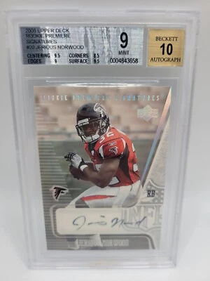2006 Upper Deck NFL Players Premiere Jerious Norwood Rookie Auto BGS 9 AUTO 10 - Image 1 of 2
