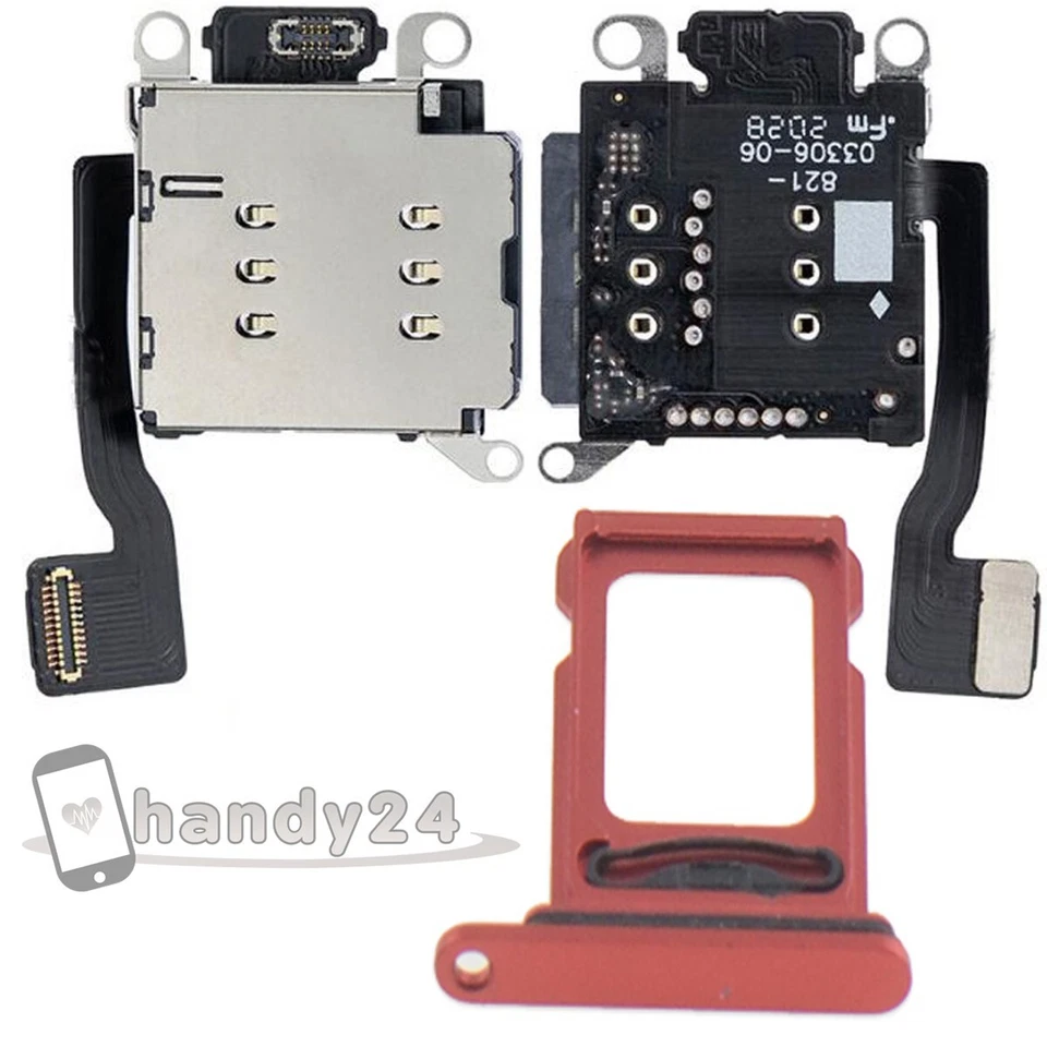 iPhone 13 Dual Sim Card Reader Kartenleser Sim Tray Schacht ● Rot - Bild 1 von 1