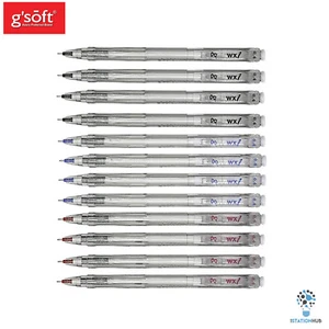 G'Soft Writemate WX1 Semi Gel Ink Colour Ball Pen | Nano Tip 0.4mm | 12 Pens - Picture 1 of 9