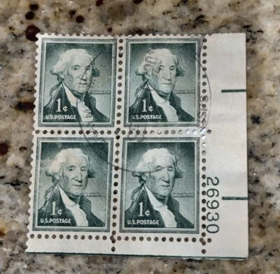 Lot of 4X Washington 1 Cent US Postage Stamps (Scott #26930) - Mint Condition! - Image 1 of 2