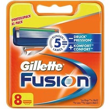 Gillette Fusion 8 Cartridges 5 Razor Blades 1 Trimmer