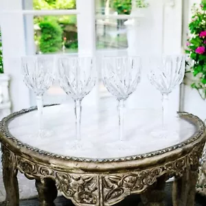 Set of 4 Waterford Marquis BROOKSIDE Lead Crystal All Purpose Wine Glasses NEW - Picture 1 of 9