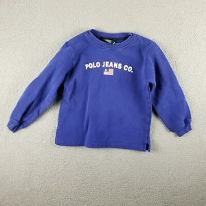 Vintage Polo Jeans Company Ralph Lauren Spell Out Flag Sweatshirt 15X18 Youth 6 - Picture 1 of 9