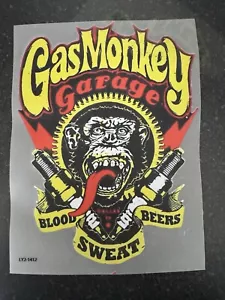 CAMISETA GAS MONKEY GARAGE PEGATINA TRANSFERENCIA LICENCIA HIERRO SOBRE MOTIVO - Imagen 1 de 2