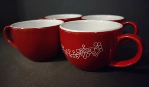 Houston Harvest Inc Cranberry Coffee Mugs Dishwasher & Microwave Safe - Set of 4 - Picture 1 of 10