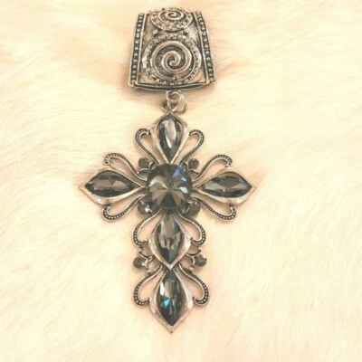 Colgante Cruz Renacimiento GB Firmado Declaración Diapositiva Estrás Gitano Y2K 6789 Foto 1 de 4