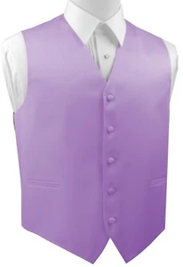 XS - 6XL. Italian Design. Lavender Satin Tuxedo Vest. Wedding, Formal Prom - Picture 1 of 3