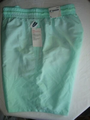 Nuevo con etiquetas Bañador Antiguo Azul Marino Verde Sólido 100% Poli UPF 40 Cordón Talla L Foto 1 de 4