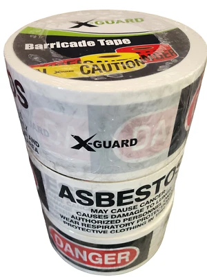 3 PC, X-Guard Barricade Tape: Danger Asbestos - 3" x 1000' - Image 1 of 3