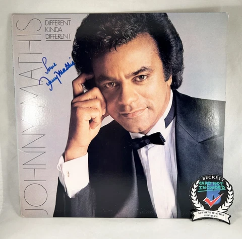Johnny Mathis Signed Vinyl LP Album Beckett BAS 2 COA Cover