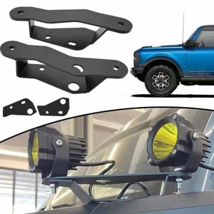 Lower Windshield A-Pillar LED Light Bar Mount Bracket Black For Bronco 2021-2024 - Picture 1 of 13