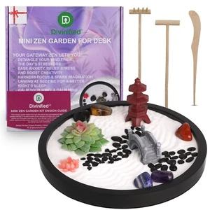 Hermoso Kit de Jardín Zen Japonés Jardín Zen Arena Jardín Zen para Escritorio - Imagen 1 de 17