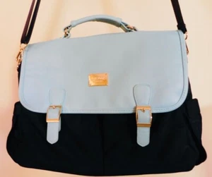 LOVEVOOK Messenger Crossbody Black & Blue Work Travel Computer Bag Briefcase EUC - Afbeelding 1 van 11