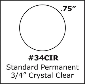 Crystal Clear Round Labels on Rolls 3/4 inch Standard Permanent Adhesive 34CIR - Picture 1 of 2