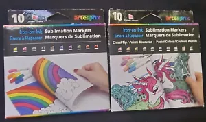Artesprix Sublimation Markers -Chisel 10ct Pastels and chisel 10pc Iron on Ink - Picture 1 of 1